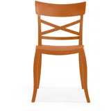PAPATYA Esszimmerstühle Stuhl 1er Set für Esszimmer Küche - Design Küchenstuhl mit Holzoptik - Dining Chair - Esstisch Stühle stapelbar - wetterfest robuster Stapelstuhl für Innen & Außen - Orange