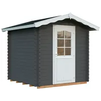 Palmako Gartenhaus Vivian 3,8 m2 - 28 mm dunkelgrau/weiß