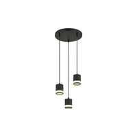 GLOBO Lucero 3-flg. 30 cm zylinderförmig schwarz-weiß Kunststoff Metall