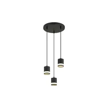 GLOBO Lucero 3-flg. 30 cm zylinderförmig schwarz-weiß Kunststoff Metall