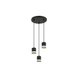 GLOBO Lucero 3-flg. 30 cm zylinderförmig schwarz-weiß Kunststoff Metall