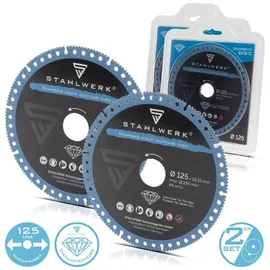 STAHLWERK Diamant Multi Trennscheibe 2er Set Stahl Porzellan Marmor PVC