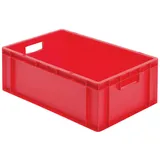 Certeo Transport-stapelkasten B600xt400xh210 mm rot geschlossen mit Griffloch