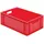 Certeo Transport-stapelkasten B600xt400xh210 mm rot geschlossen mit Griffloch
