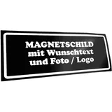Kiwistar Magnetschild personalisiert - mit Wunschtext Foto und Logo bedruckt - Fahrzeugmagnet für Auto KFZ LKW Transporter Wohnmobil (schwarz, 30x10 cm)