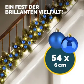 CASARIA Weihnachtskugeln 54tlg. Ø blau