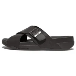 Fitflop für Herren. HC2-001 Surfer Ledersandalen schwarz (41), Wohnung, Lässig