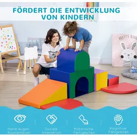 Homcom Softbausteine 7er-Set Schaumstoff Bausteine Riesenbausteine Bauklötze Bauspielzeug Schaumstoffblöcke für 1-3 Jahre alt Kinder Kunstleder EPE