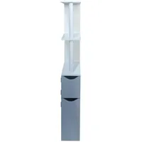 Hti-Living Nischenregal Adrien Standregal 15,30 x 30 x 118,70 cm Grau/Weiß