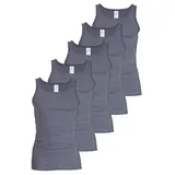 haasis bodywear 5er-Set: Unterhemd in Mittelgrau | Gr.: M