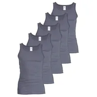 haasis bodywear 5er-Set: Unterhemd in Mittelgrau | Gr.: M
