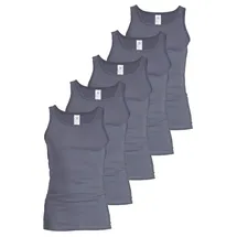 haasis bodywear 5er-Set: Unterhemd in Mittelgrau | Gr.: M