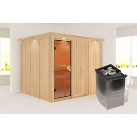 Karibu Gobin inkl. 9 kW Ofen + int. Steuerung + Dachkranz