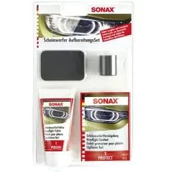 SONAX Scheinwerfer Aufbereitungsset, 2-teilig 04059410 , 1 Set für 2 Anwendungen à je 2 Scheinwerfer