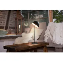 OTTO home Tischleuchte Akku Tischlampe Gerrin Indoor Outdoor, magnetischer Flaschenaufsatz, Dimmfunktion, Memoryfunktion, LED fest integriert, Warmweiß, Pilzlampe Flaschenaufsatz, Regulierung der Lichtstärke, Pilz, Lampe schwarz