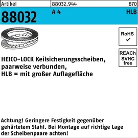 HEICO Befestigungstechnik Keilsicherungsscheibe R 88032 HLB-20S A 4 geklebt breit 100 Stück