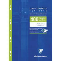 Clairefontaine 1792C - Packung Ringbucheinlagen mit 200 Blatt A4 (21x29,7cm) 90g, kariert, Weiß