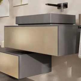 Hansgrohe Waschtischunterschrank 1 Auszug 98 x 55 x 27,5 cm Schiefergrau Matt/Bronze Struktur