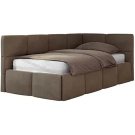 MKS JUGENDBETT ARVO 90/200 - Braun Velvet - Foam-Matratze - Rechts Seite