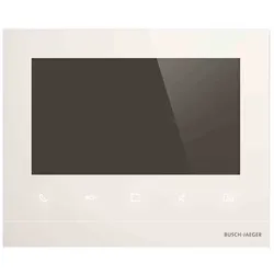 Busch-Jaeger Video-Haustelefon, Bus-System, Farbe PAL, 177,8mm, weiß, hörerlose Sprechstelle, Internkommunikation, Rufabschaltung