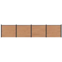 vidaXL Zaunlatte 4 x 146 cm Braun/Aluminium