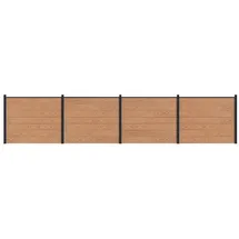 vidaXL Zaunlatte 4 x 146 cm Braun/Aluminium