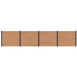 vidaXL Zaunlatte 4 x 146 cm Braun/Aluminium