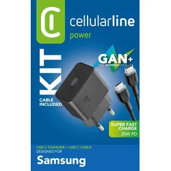 Super Fast Charger Kit 25W - USB-C to USB-C - Samsung Netzladegerät Super Fast Charge PD 25W mit USB-C to USB-C-Kabel