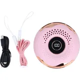 Amxcnoy Tragbarer, Klingenloser Nackenventilator In Donut-form – Led-anzeige, Wiederaufladbar, Pink