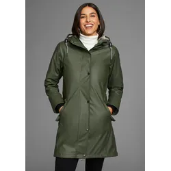 Regenjacke, mit Kapuze, wasserdicht, winddicht, mit Kapuze, 2-Wege-Reißverschluss, Gr. 40, Khaki, , 13278335-40
