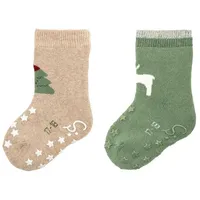 Sterntaler ABS Krabbelsocken 2er-Pack Weihnachten in beige | Gr.: