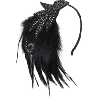 BABEYOND 1920s Stirnband Damen Gatsby Kostüm Accessoires 20er Jahre Flapper Feder Haarband schwarz
