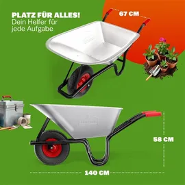 Gardebruk Schubkarre 250kg mit Stahlfelge