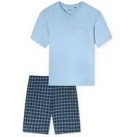 SCHIESSER Comfort Essentials V-Neck Short Pyjamas Marine/Blau Baumwolle 48