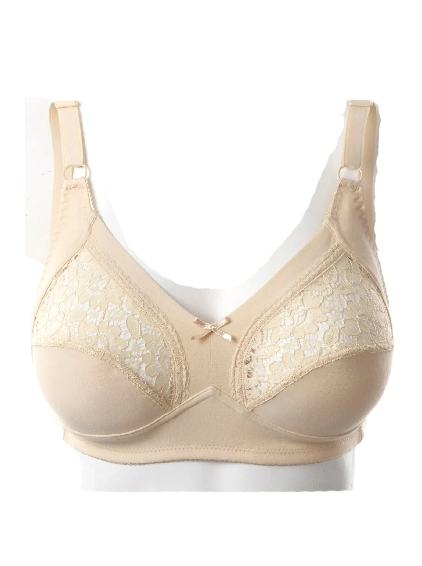 Bügelloser BH NATURANA, Damen, Gr. 90, Cup C, beige (puder), 95% Baumwolle, 5% Elasthan, BHs