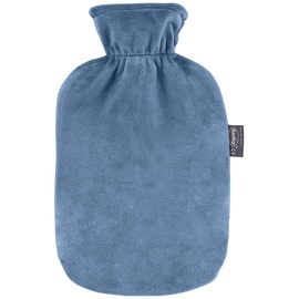 Fashy Wärmflasche 2,0 l mit Plüschbezug Blau