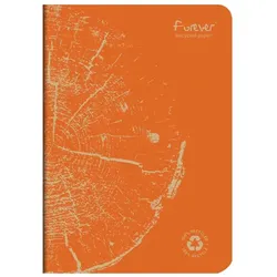 Forever 5x Notizheft A5 FOREVER PREMIUM, 100% recycelt, 48 Blatt liniert, Weißes Recyclingpapier 90g - Rostorange 684865C