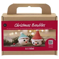 Creativ Company DIY Sets Modellieren Mini Kreativ Set Weihnachtskugeln, Rote und grüne Wichtel, Kreativ Box