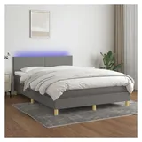 vidaXL Boxspringbett 140 x 200 cm Dunkelgrau