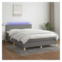 vidaXL Boxspringbett 140 x 200 cm Dunkelgrau