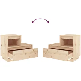 vidaXL Nachttische 2 Stk. 60x34x51 cm Massivholz Kiefer