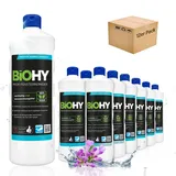 BIOHY Profi Fensterreiniger (12x1l Flasche) | Konzentrat, ideal für Fenstersauger | streifenfreie Reinigung von Glas-, Fensterflächen