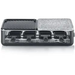 SEVERIN RG 2366 Black Line Lite Raclette-Grill mit Naturstein und Grillfläche