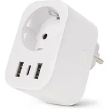 ENTAC Steckdosenadapter 1-fach Weiß