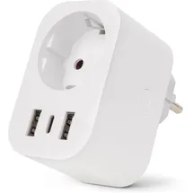 ENTAC Steckdosenadapter 1-fach Weiß