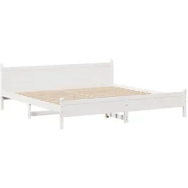 vidaXL Massivholzbett 180 x 200 cm Weiss