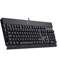 EagleTec KG010 Mechanische Gaming Tastatur, LED Weiß Beleuchtet, 104 Tasten, mit Braunen Schaltern Für PC Gamer und Büro, Deutsch QWERTZ (Schwarz)