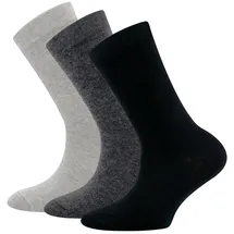 Ewers Socken 3er Pack Uni in sweater grau/anthrazit/schwarz | Gr.: 43-45