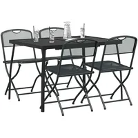 vidaXL Gartenmöbel Set 5-tlg. Grau