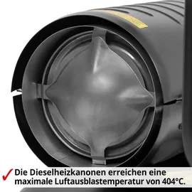 Hecht 3038 Diesel Heizkanone | 37 kW | bis 295 m2 | Fahrbares Gestell | 3,6 l Verbrauch - Schwarz